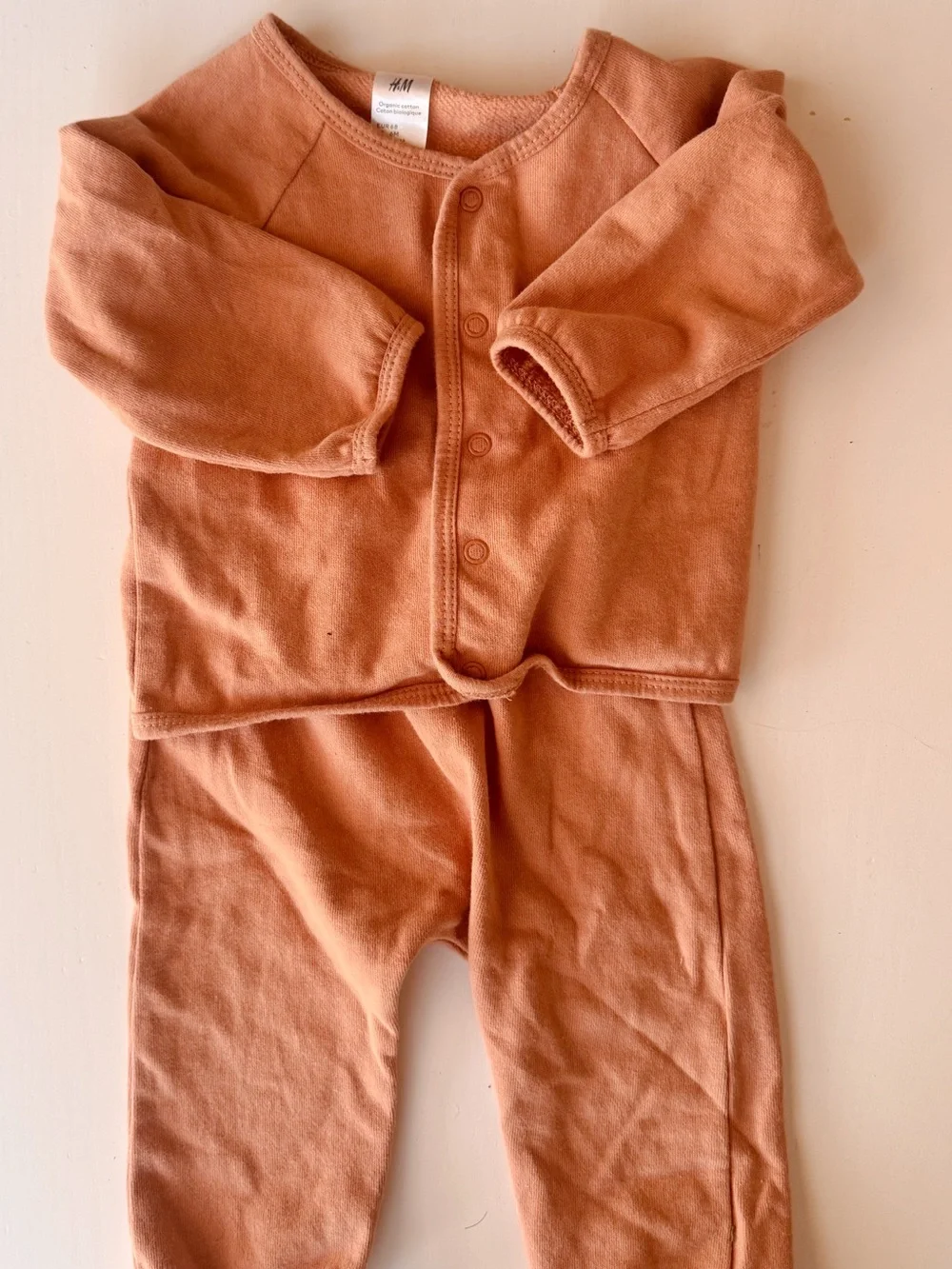 H&M Rust, Light Blue and Cream Baby One-Piece Set